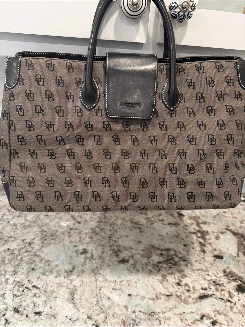 Dooney & Bourke Brown and Black Signature Duffel Bag